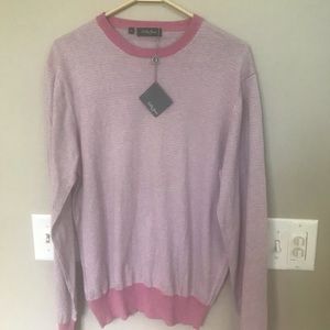 NWT Pink Stripe Bobby Jones Sweater Golf Mens Med